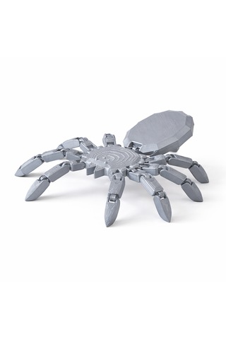 3d Baskı Hareketli Örümcek Figür Gümüş Silk Pla Parlak 15x20 Cm Büyük Boy Eklemli Fidget Oyuncak Masa Dekoru & Koleksiyonluk