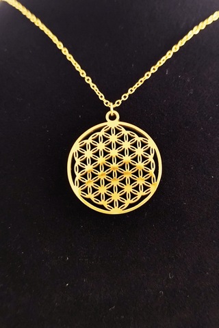 Sacred Bloom Yaşam Çiçeği Sembol Kolye Çok renkli
