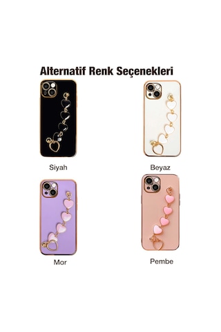 Ally Apple Uyumlu iPhone 13 Mini 5.4Inç Kilif Kalp Bileklik Tutuculu Lüx Sili 416568510