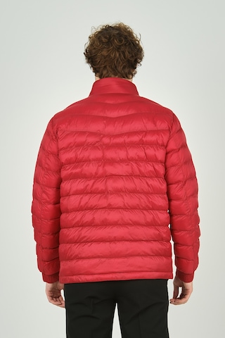 Allegro Erkek Hakim Yaka Fermuar Kapamalı Cep Detaylı Kapitone Şişme Mont 7360 Kırmızı Kırmızı