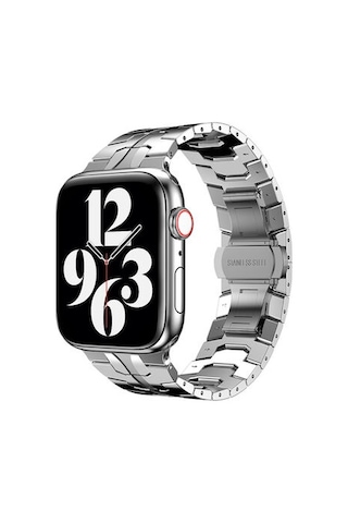 Apple Watch Uyumlu 7 45mm Krd-63 Metal Kordon - Siyah