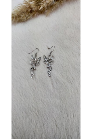 Yeni Moda Küpe Melek Kanadı Dans Peri Kız Tasarım Sallantılı Küpe Çok Renkli