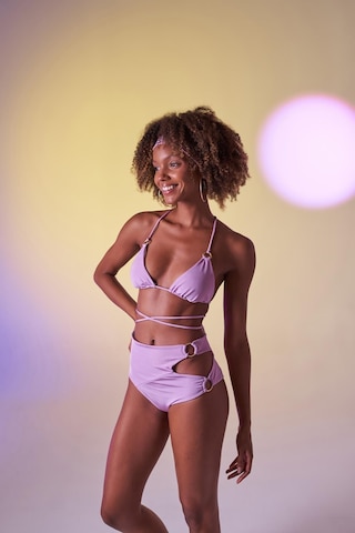 Holly Lolly Yüksek Bel Aksesuar Detaylı Delphi Bikini Altı Lila