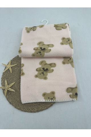 Ayı Desenli Velsoft Battaniye Pembe
