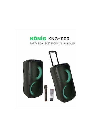 König Kng-1100 2x20 Cm 300 Watt Uhf Kablosuz El Mikrofonlu Aktif Kabin Hoparlör