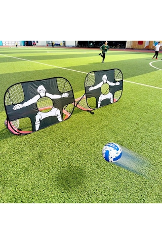 Çok Fonksiyonlu 2'si 1 Arada Mini Futbol Kale Seti Açık Ve Kapalı Antrenman Kalesi Cks-153 Siyah
