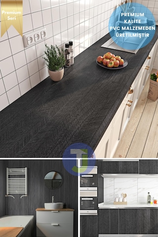 Technojet Kendinden Yapışkanlı Dokulu Balıksırtı Desen Premium Mutfak Duvar Dolap Kaplama 60cmx500cm