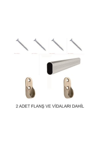 Serrahırdavat Oval Alm Dolap Içi Askı Borusu + 2 Adet Flanş Diğer