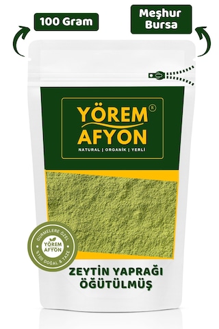 Yörem Afyon Bursa Gemlik Yöresinden Katkısız Taze Çekim Öğütülmüş Toz Zeytin Yaprağı Olea Europaea 100gr.