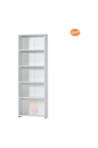 5 Raflı Kitaplık Kütüphane Beyaz