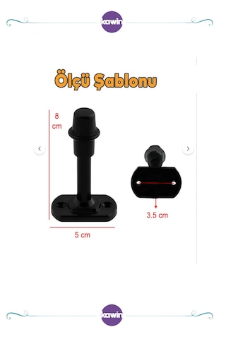 8 Cm Metal Kapı Kolu Stoperi Tamponu Durdurucusu Tutucu Tutacağı Metal Siyah Kapı Stopu Silikonlu Vidalı