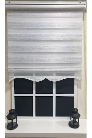 Zebra Stor Perde Siyah Çizgli Etek Dilimli Stb851 V 01