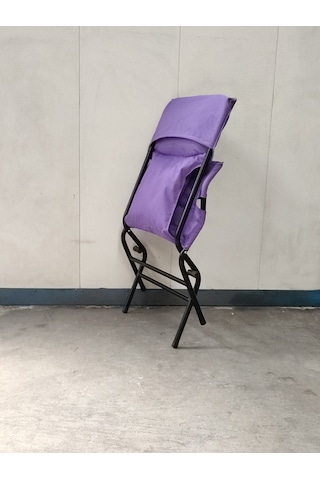 Yapa-Yavuzpaşalar Katlanan Şezlong Sandalye -- Siyah Iskeletli, Polyester Kumaş (539724945) Mor
