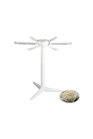 Yuntech01 Ev İçi Makarna Kurutma Rakası, 6 Kaymazsız Kollü, Kompakt Tasarım, Yemek Güvenli Malzeme, Beyaz Diğer