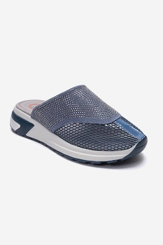 Luvishoes Glea Mavi Taşlı Burnu Kapalı Kadın Terlik