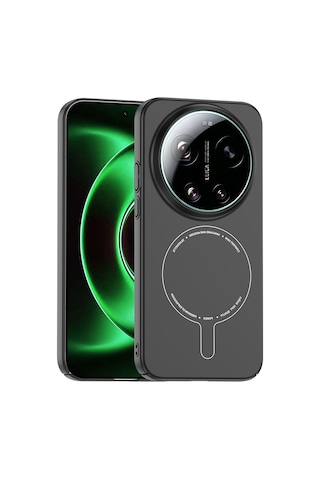 Maks Technology Mi 17 Ultra Kılıf M-safe Şarj Özellikli Kamera Korumalı Mkst Elio Sert Pc Kapak - Siyah