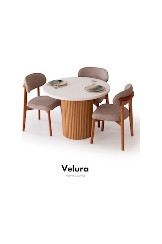 Talia Yemek Odası Takımı Yemek Masası + 4 Adet Sandalye Beyaz