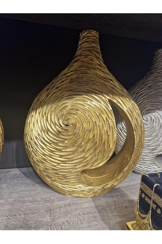 Geniş Gövdeli Dekoratif Vazo - Modern Seramik Obje 28x37x8 Çok Renkli