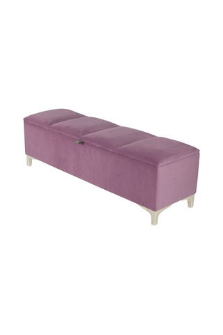 Vetra V2 Sandıklı Puf Pembe Dilimli Model Sandıklı Bench Puf - Sandıklı Yatak Ucu Bankı