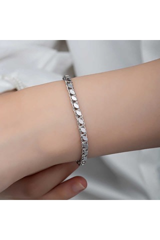 Gümüş Pullu Zincir Kadın Bileklik Çok Renkli 24616761