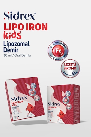 Sıdrex Lıpo Iron Kıds 30 Ml Demir, B1, B12 Ve Foik Asit İçeren Takviye Edici Gıda