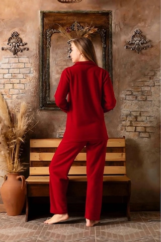 Sude Kadın Gömlek Yaka Polar Pijama Takımı M916/1 - 1 Adet 001