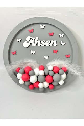 Kız Bebek Kapı Süsü-pembe Balonlu Kapı Süsü-bubble Kapı Süsü Gri