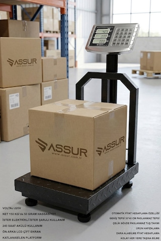 Assur 150 Kg Kantar Hassasiyetli Katlanabilir Dijital Elektronik Terazi-3055
