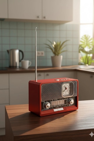 Blackbird Kırmızı Ktf-1647 Nostaljik Ahşap Görünümlü Fm Radyo Usb/tf Kart Mp3 El Feneri