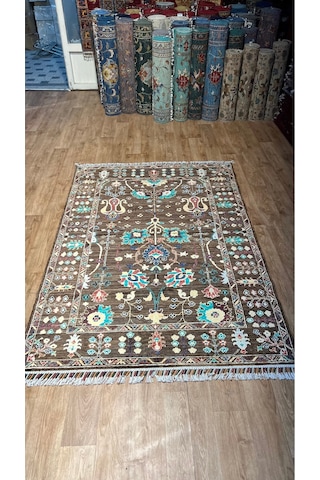 El Dokuma Afghan Halısı Kahverengi