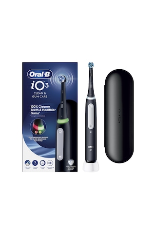 Oral-b İo3 Siyah Şarjlı/elektrikli Diş Fırçası, 1 Fırça Başlığı, Uzun Ömürlü Pil
