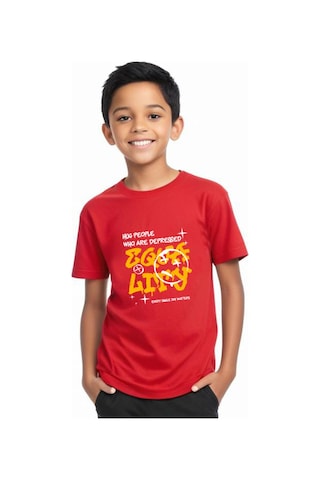Fyk Kids Erkek Çocuk Hug People Yazılı Alt-üst Takım Kırmızı