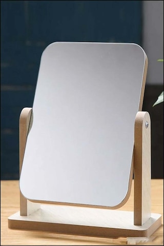 Masaüstü Ahşap Standlı Ayarlanabilir Ayna 20 CM Kahverengi