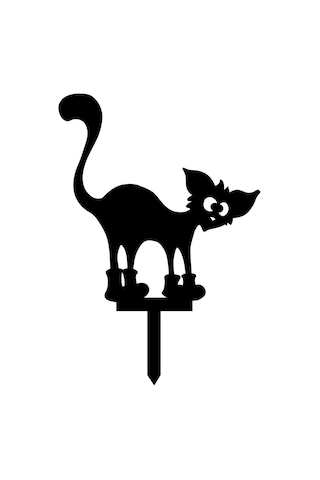 Bahçe Kazığı Demir Metal Kedi Bahçe Süsü
