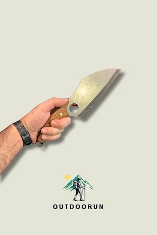 Ahşap Gövdeli Viking Almazan Şef Kamp Bıçağı 28 Cm Kahverengi