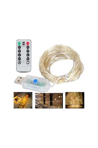 Xtechnx Xtechn685431 Powermaster Pm-37723 Usb Girişli Uzaktan Kumandalı 30 Metre 8 Modlu Günışığı Dekoratif Yılbaşı - Peri Led Işık Kod:37723 Renkli