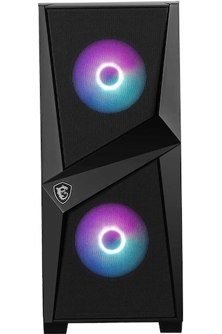 MSI Mag Forge 100R Temperli Cam 2 x 120 MM ARGB Fanlı ATX Oyuncu Bilgisayar Kasası Siyah