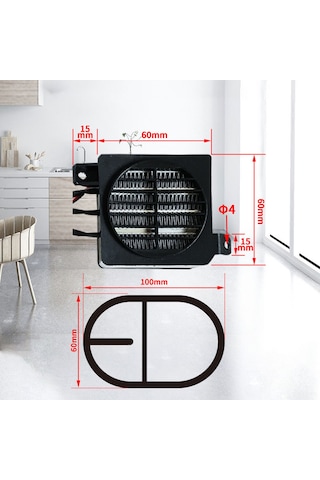 220 V 300w Inkübatör H-ısıtıcı İletken Tip Ptc Seramik H-ısıtıcı Fanlı Elektrikli Isıtma Aracı 90 60mm