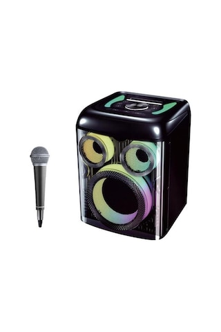 Bluetooth Hoparlör 30w 12inç Karaoke Mikrofonlu Rgb Ledli Işıklı Parti Boy Çanta Tasarım Hoparlör