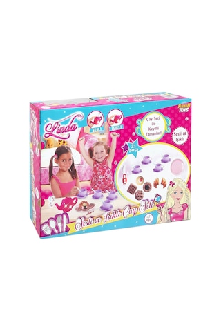 Furkan Toys Linda Kruvasanlı Işıklı Çay Seti Oyuncak çay seti 21 parça
