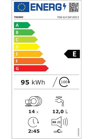 Franke FDW 614 D6P DOS E 6 Programlı 14 Kişilik Bulaşık Makinesi