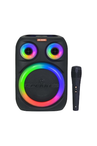 Rose Ms-2047-bt Bluetooth Ve Usb Girişli 8 İnch Şarjlı Işıklı Hoparlör