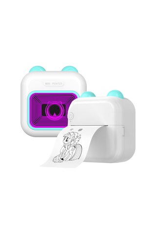 Yunboo M10 Mini Termal Yazıcı - 200dpi, Bluetooth 5.1, 7 Renk Led, 1200mah Pil, 57x25mm Kağıt, Pembe 1 Adet Kağıtlı