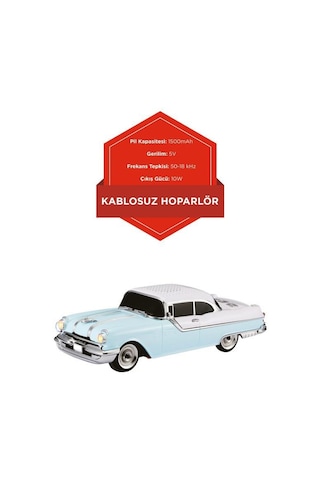 Torima D87 Bluetooth Hoparlör Retro Klasik Araba Tasarımlı 10w Fm Usb Selfie Speaker Mavi