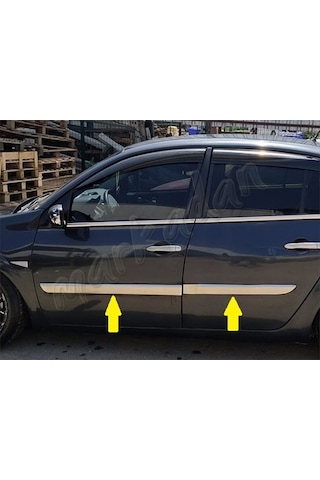 Renault Megane 2 Sedan Krom Yan Kapı Çıtası 2004-2010 4 Parça Pas