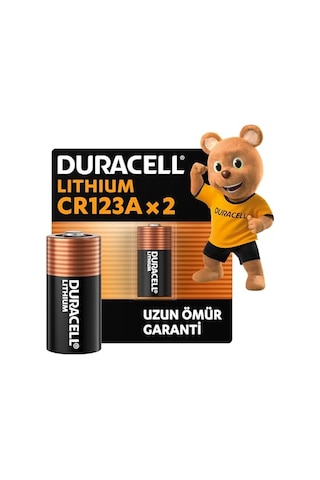 Duracell Cr123 Yüksek Güçlü Lityum Pil 2'li Paket 3v Cr123a / Cr17345 Uzun Kullanım Ömrü Kameralarda,