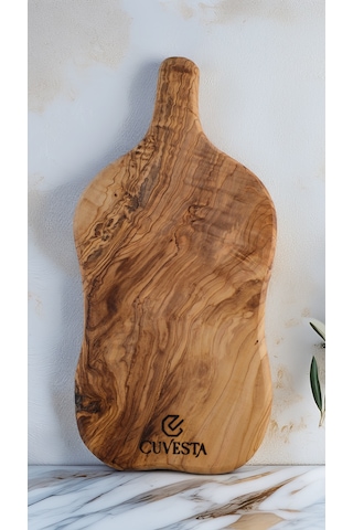 Zeytin Ağacı El Yapımı Sunum Kesme Tahtası 32x15 Cm Ahşap
