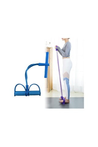 Dolıty Elastik Pedal Direnç Bandı Sit Up Karın Bacak Bel Mavi Mavi
