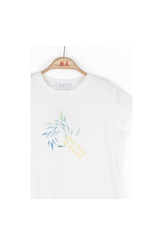 Xo Kids Kız Çocuk Tişort 4-8 Yaş 38532 Ekru