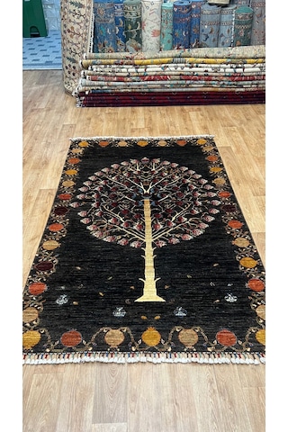 El Dokuma Afghan Halısı Siyah